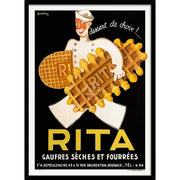 Rita The Dessert Of Choice | France A3 297 X 420Mm 11.7 16.5 Inches / Framed Print - Black Timber