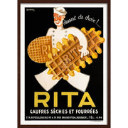 Rita The Dessert Of Choice | France A3 297 X 420Mm 11.7 16.5 Inches / Framed Print - Dark Oak Timber