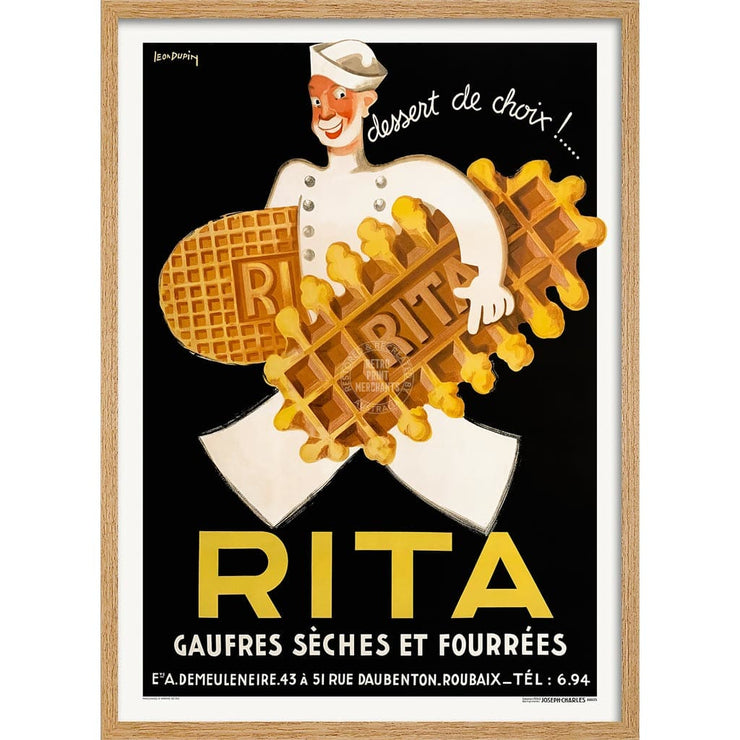 Rita The Dessert Of Choice | France A3 297 X 420Mm 11.7 16.5 Inches / Framed Print - Natural Oak
