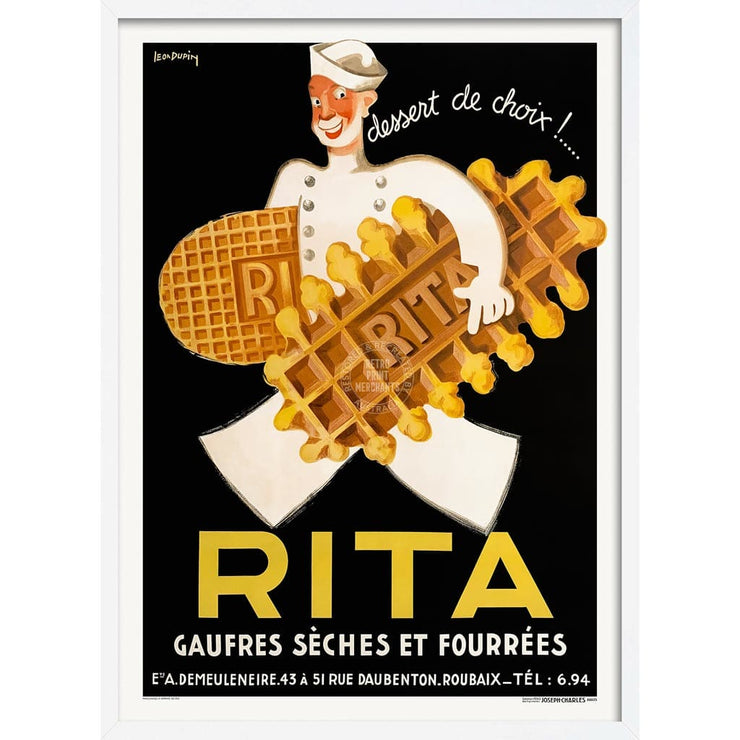 Rita The Dessert Of Choice | France A3 297 X 420Mm 11.7 16.5 Inches / Framed Print - White Timber