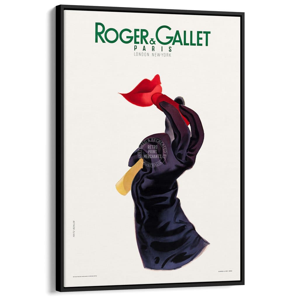Roger & Gallet | France A3 297 X 420Mm 11.7 16.5 Inches / Canvas Floating Frame - Black Timber Print