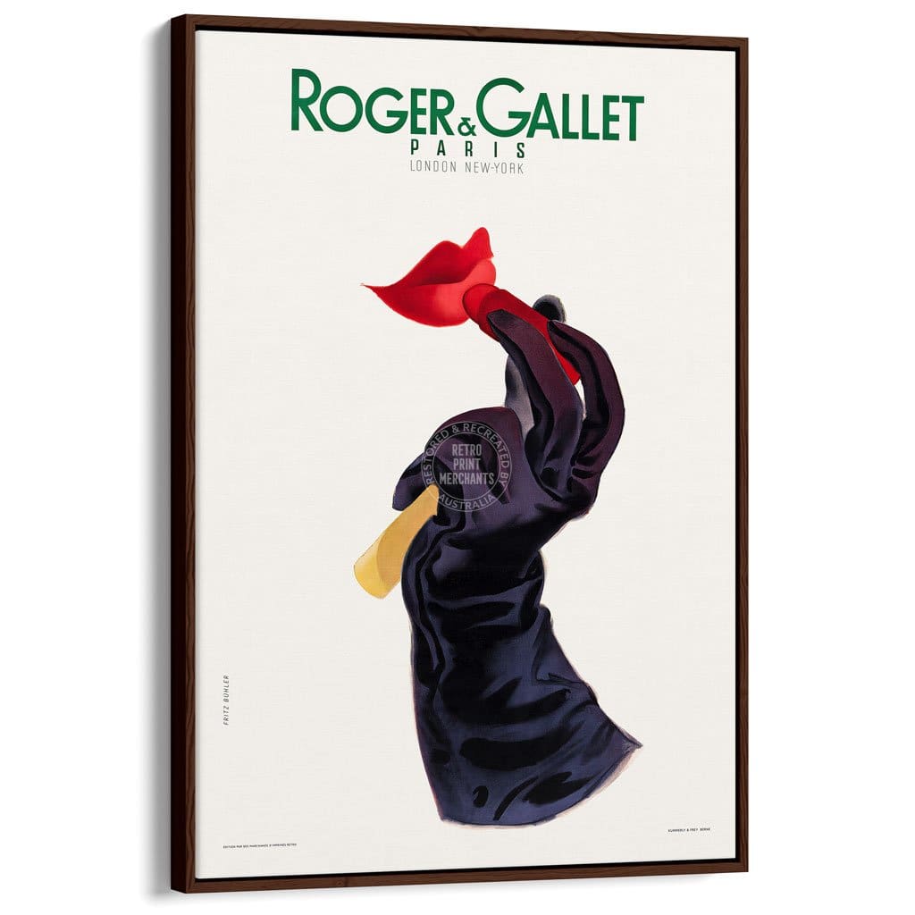 Roger & Gallet | France A3 297 X 420Mm 11.7 16.5 Inches / Canvas Floating Frame - Dark Oak Timber