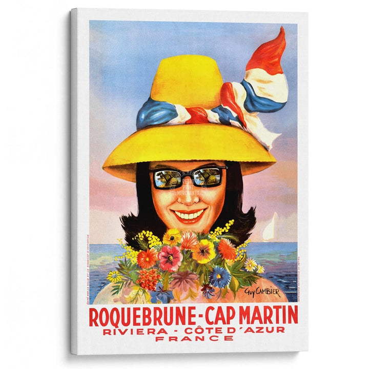 Roquebrune Cap-Martin | France A3 297 X 420Mm 11.7 16.5 Inches / Stretched Canvas Print Art