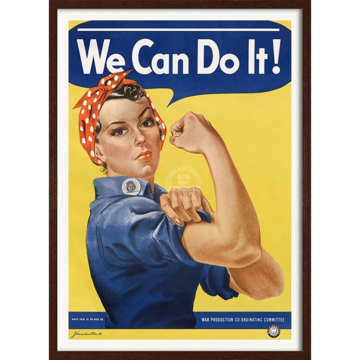 Rosie The Riveter | Usa 422Mm X 295Mm 16.6 11.6 A3 / Dark Oak Print Art