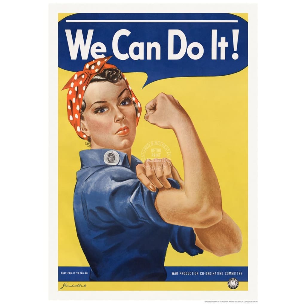 Rosie The Riveter | Usa 422Mm X 295Mm 16.6 11.6 A3 / Unframed Print Art