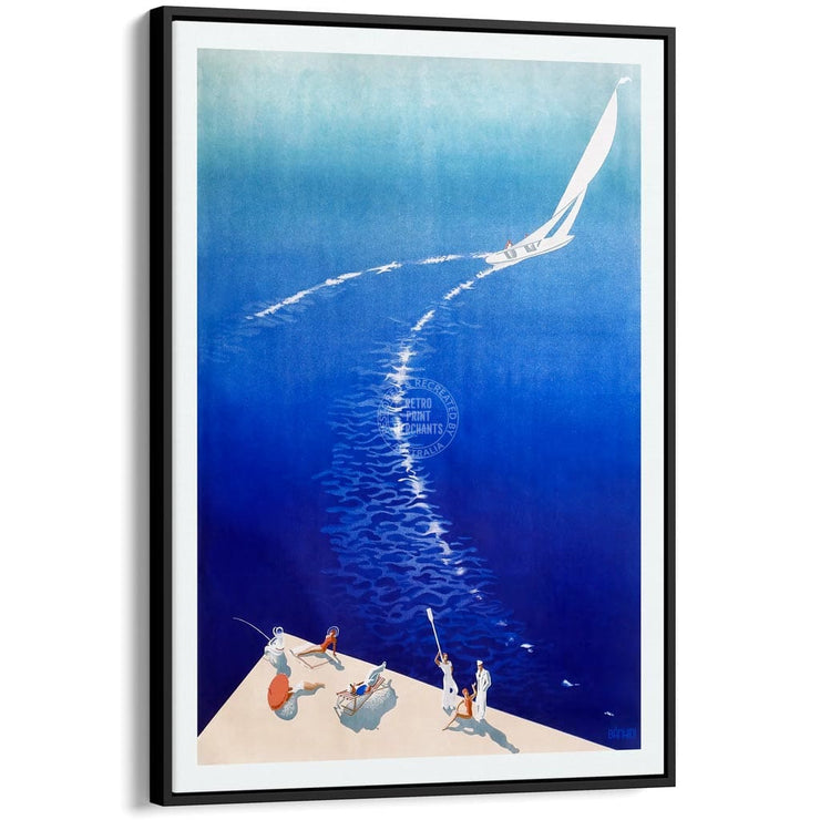 Sail Away | Hungary A4 210 X 297Mm 8.3 11.7 Inches / Canvas Floating Frame: Black Timber Print Art