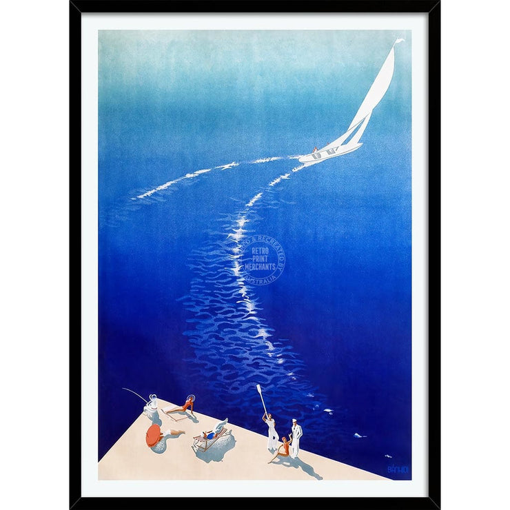 Sail Away | Hungary A4 210 X 297Mm 8.3 11.7 Inches / Framed Print: Black Timber Print Art