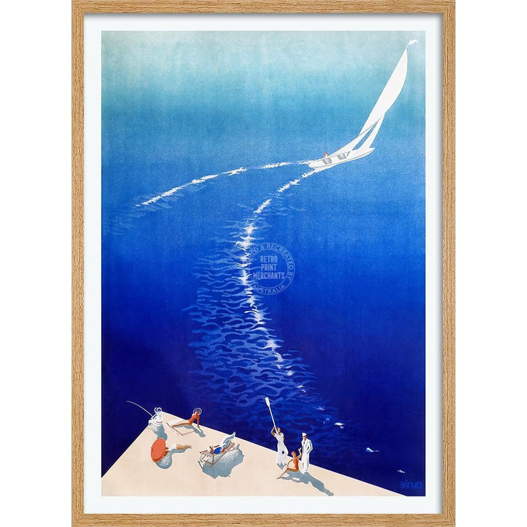 Sail Away | Hungary A4 210 X 297Mm 8.3 11.7 Inches / Framed Print: Natural Oak Timber Print Art