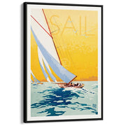 Sail | France A3 297 X 420Mm 11.7 16.5 Inches / Canvas Floating Frame - Black Timber Print Art