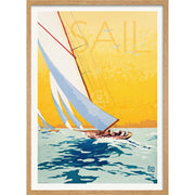 Sail | France A3 297 X 420Mm 11.7 16.5 Inches / Framed Print - Natural Oak Timber Art