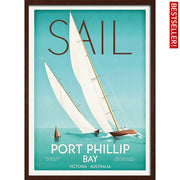 Sail Port Phillip Bay | Australia 422Mm X 295Mm 16.6 11.6 A3 / Dark Oak Print Art