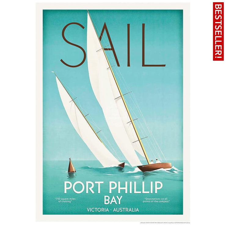 Sail Port Phillip Bay | Australia 422Mm X 295Mm 16.6 11.6 A3 / Unframed Print Art