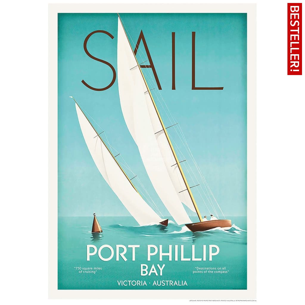 Sail Port Phillip Bay | Australia 422Mm X 295Mm 16.6 11.6 A3 / Unframed Print Art