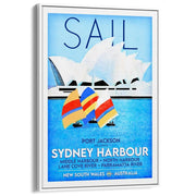 Sail Sydney Harbour | Australia A3 297 X 420Mm 11.7 16.5 Inches / Canvas Floating Frame - White