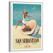 San Sebastian | Spain A3 297 X 420Mm 11.7 16.5 Inches / Canvas Floating Frame - White Timber Print