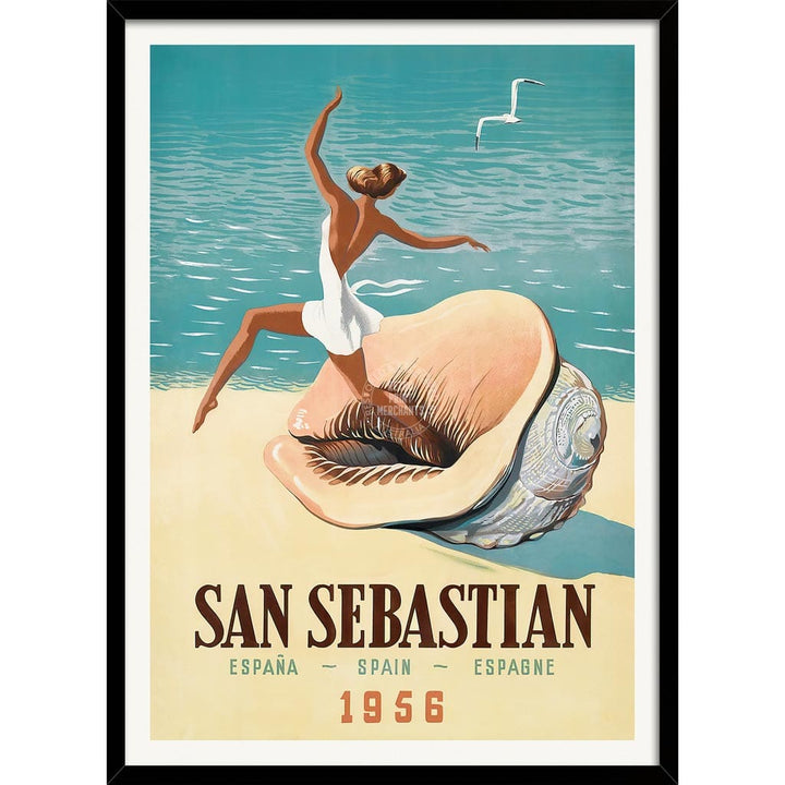 San Sebastian | Spain A3 297 X 420Mm 11.7 16.5 Inches / Framed Print - Black Timber Art