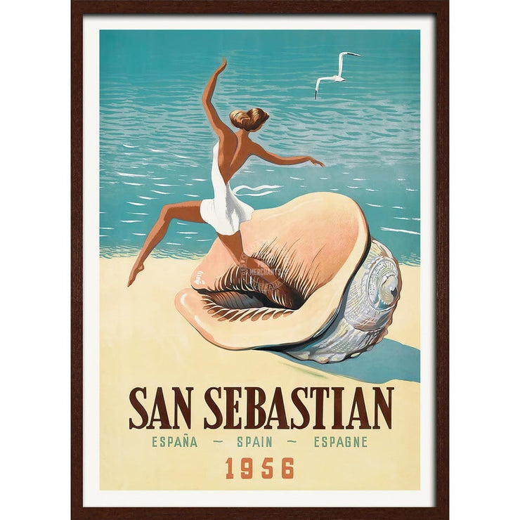 San Sebastian | Spain A3 297 X 420Mm 11.7 16.5 Inches / Framed Print - Dark Oak Timber Art