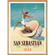 San Sebastian | Spain A3 297 X 420Mm 11.7 16.5 Inches / Framed Print - Natural Oak Timber Art