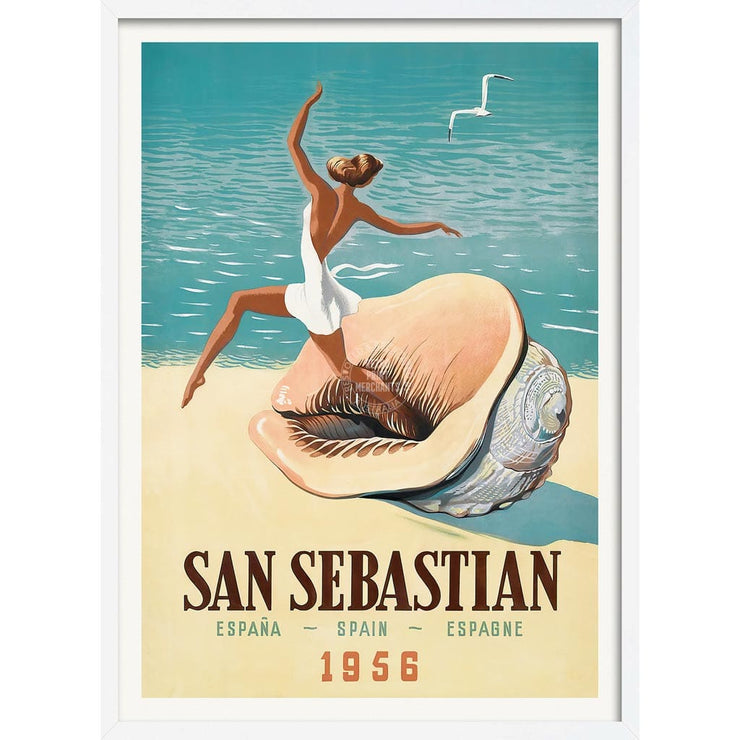 San Sebastian | Spain A3 297 X 420Mm 11.7 16.5 Inches / Framed Print - White Timber Art
