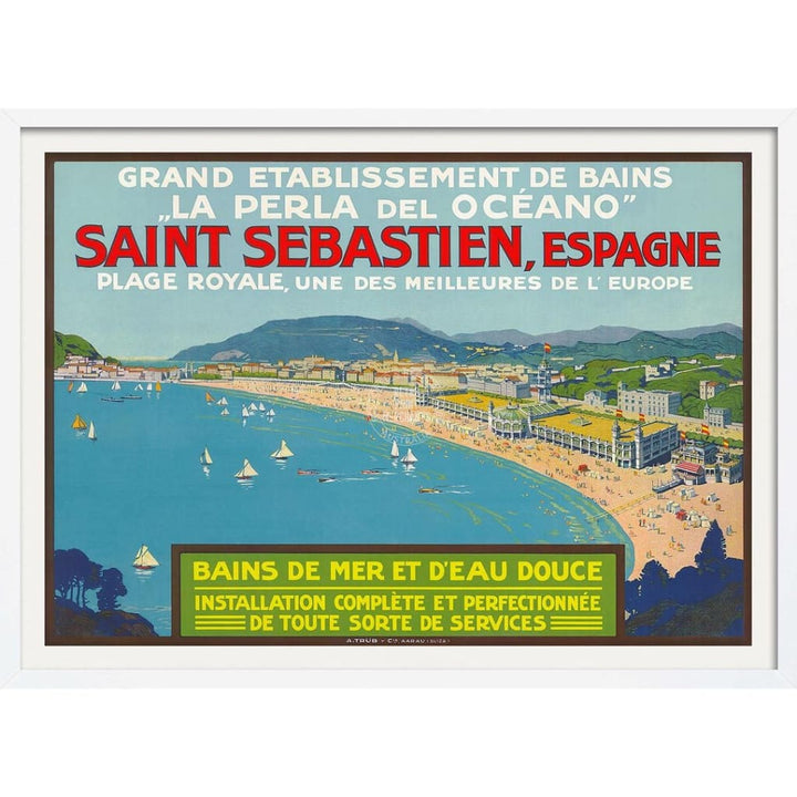 San Sebastien Espagne | Spain 422Mm X 295Mm 16.6 11.6 A3 / White Print Art