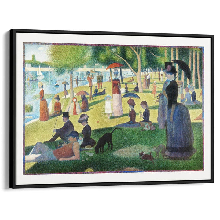 Seurat La Grande Jatte | France A3 297 X 420Mm 11.7 16.5 Inches / Canvas Floating Frame - Black