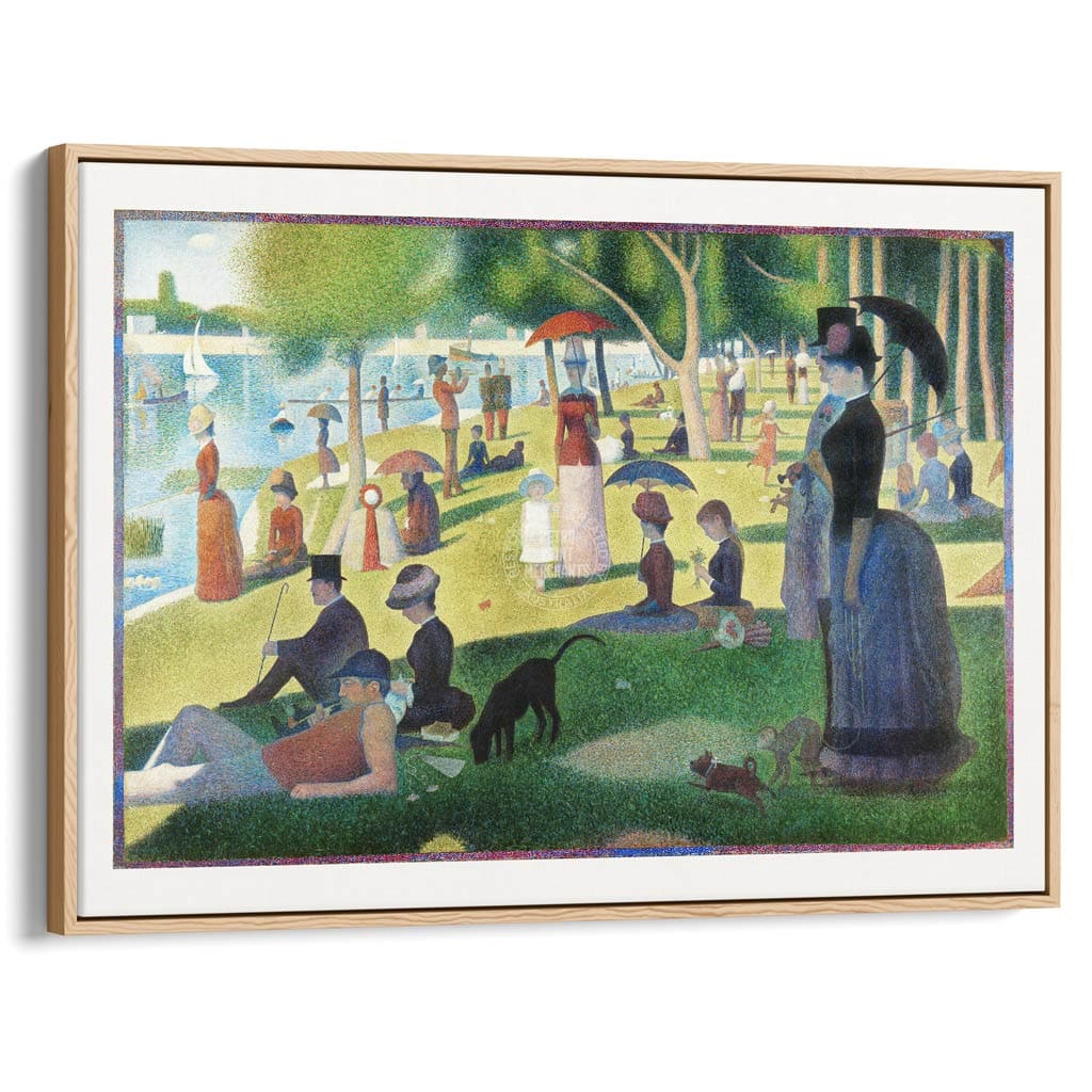 Seurat La Grande Jatte | France A3 297 X 420Mm 11.7 16.5 Inches / Canvas Floating Frame - Natural