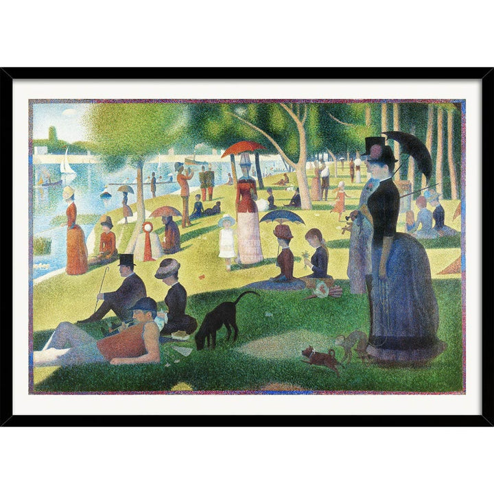 Seurat La Grande Jatte | France A3 297 X 420Mm 11.7 16.5 Inches / Framed Print - Black Timber Art