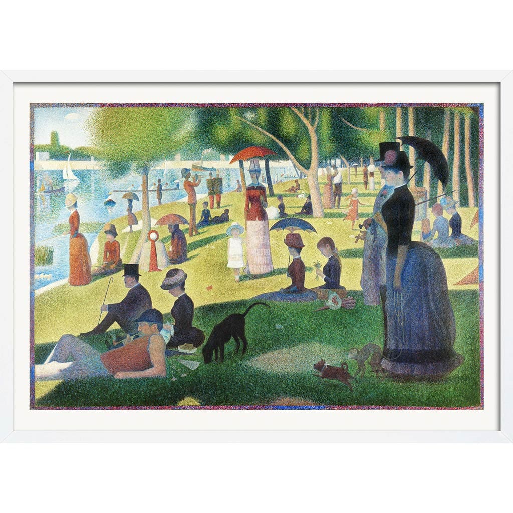 Seurat La Grande Jatte | France A3 297 X 420Mm 11.7 16.5 Inches / Framed Print - White Timber Art