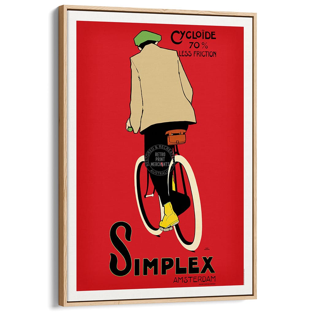 Simplex Cycling Tyres | Holland A3 297 X 420Mm 11.7 16.5 Inches / Canvas Floating Frame - Natural