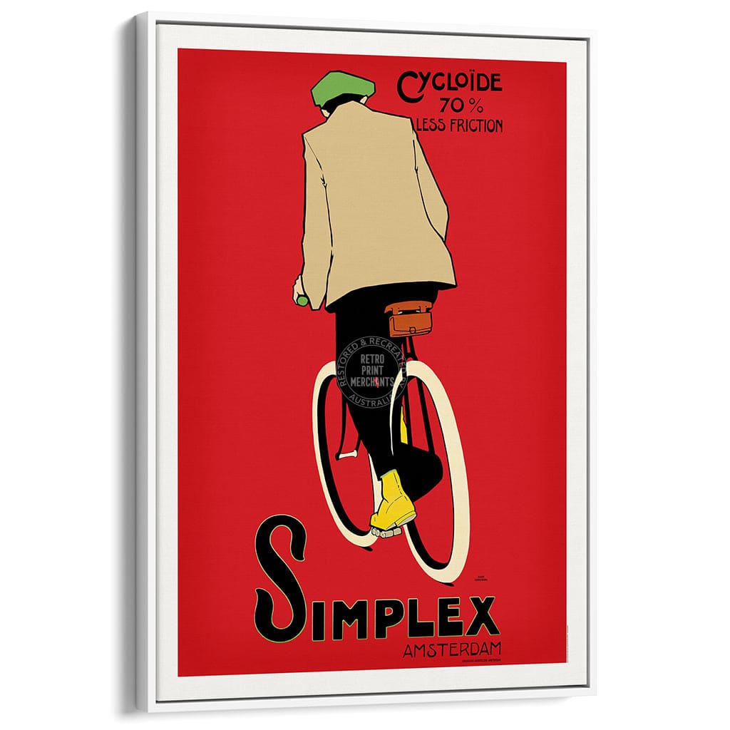 Simplex Cycling Tyres | Holland A3 297 X 420Mm 11.7 16.5 Inches / Canvas Floating Frame - White