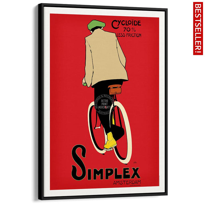 Simplex Cycling Tyres | Holland A3 297 X 420Mm 11.7 16.5 Inches / Canvas Floating Frame - Black