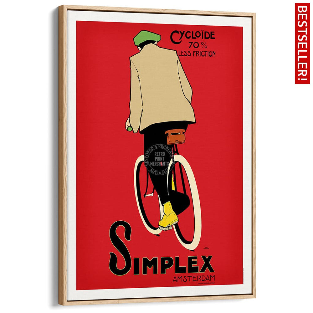 Simplex Cycling Tyres | Holland A3 297 X 420Mm 11.7 16.5 Inches / Canvas Floating Frame - Natural