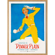 Ski Dinner Plain | Australia 422Mm X 295Mm 16.6 11.6 A3 / Natural Oak Print Art