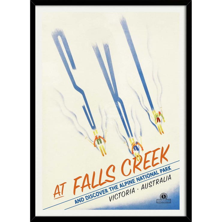 Ski Falls Creek | Australia 422Mm X 295Mm 16.6 11.6 A3 / Black Print Art