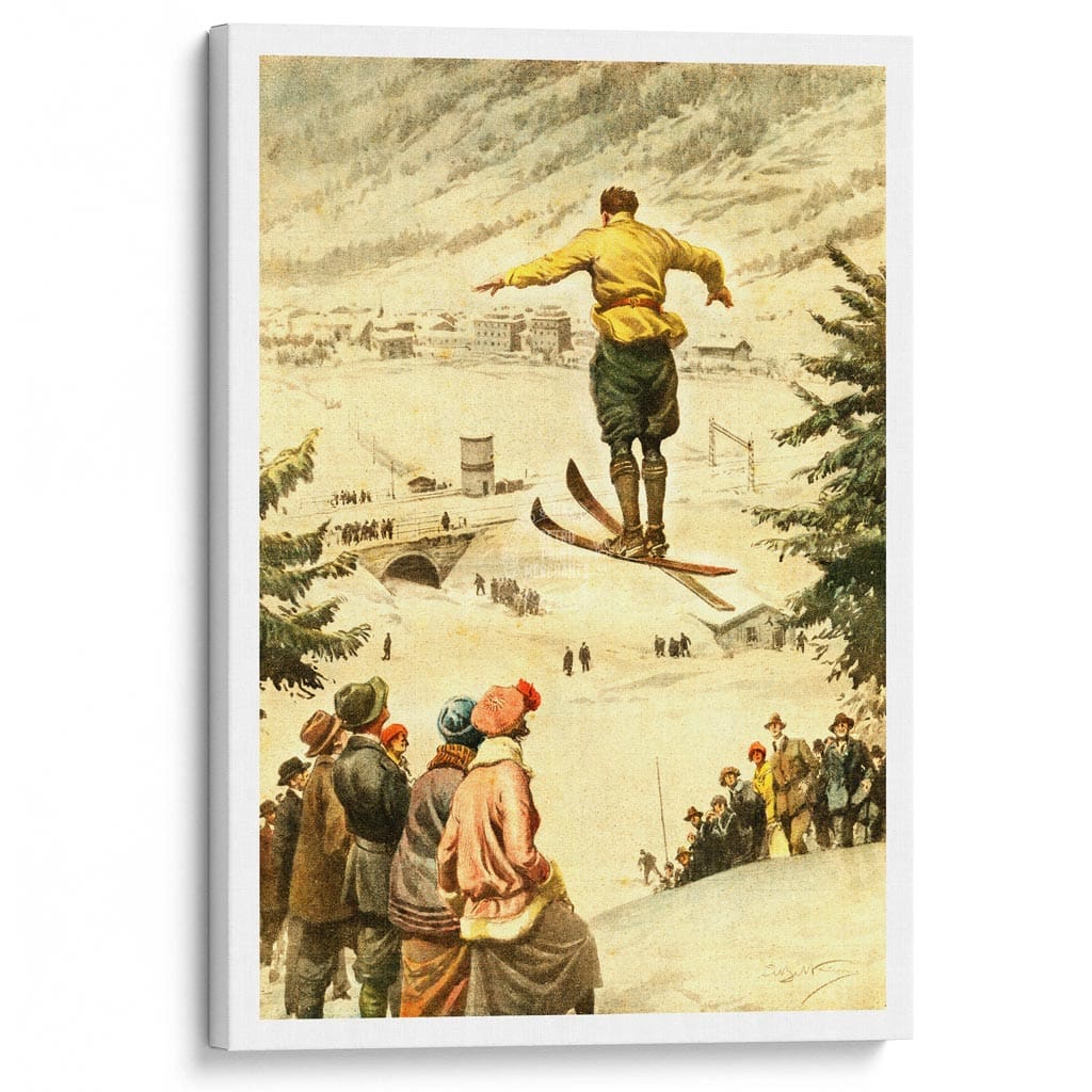 SKI JUMP | SWITZERLAND A3 | 297 x 420mm | 11.7 x 16.5 inches / Stretched Canvas Print Art
