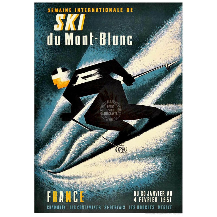 Ski Mont Blanc | France 422Mm X 295Mm 16.6 11.6 A3 / Unframed Print Art