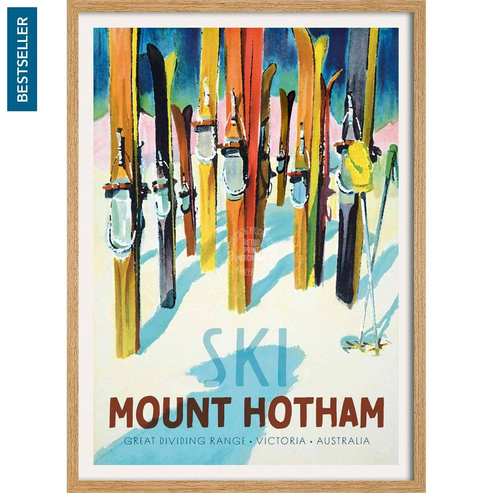 Ski Mount Hotham | Australia 422Mm X 295Mm 16.6 11.6 A3 / Natural Oak Print Art