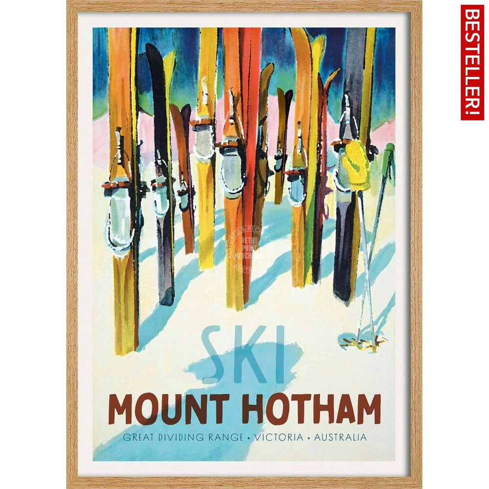 Ski Mount Hotham | Australia 422Mm X 295Mm 16.6 11.6 A3 / Natural Oak Print Art