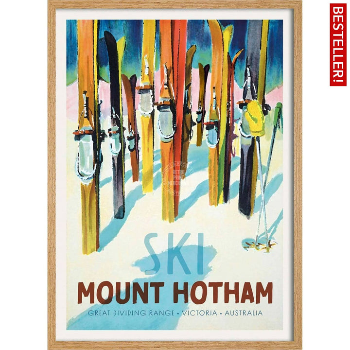 Ski Mount Hotham | Australia 422Mm X 295Mm 16.6 11.6 A3 / Natural Oak Print Art