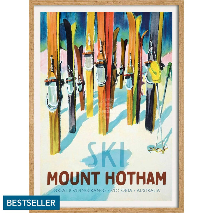 Ski Mount Hotham | Australia 422Mm X 295Mm 16.6 11.6 A3 / Natural Oak Print Art