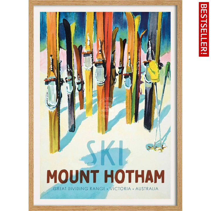 Ski Mount Hotham | Australia 422Mm X 295Mm 16.6 11.6 A3 / Natural Oak Print Art