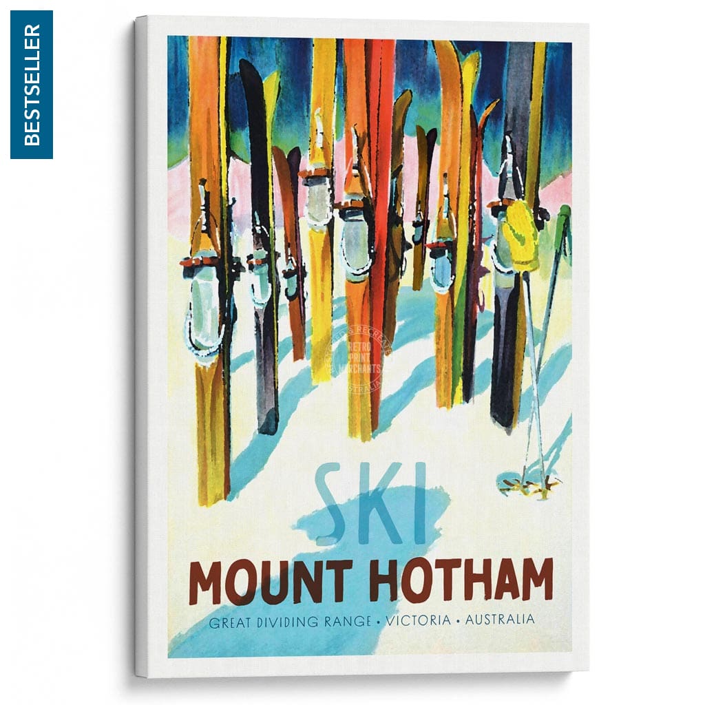 Ski Mount Hotham | Australia A3 297 X 420Mm 11.7 16.5 Inches / Stretched Canvas Print Art
