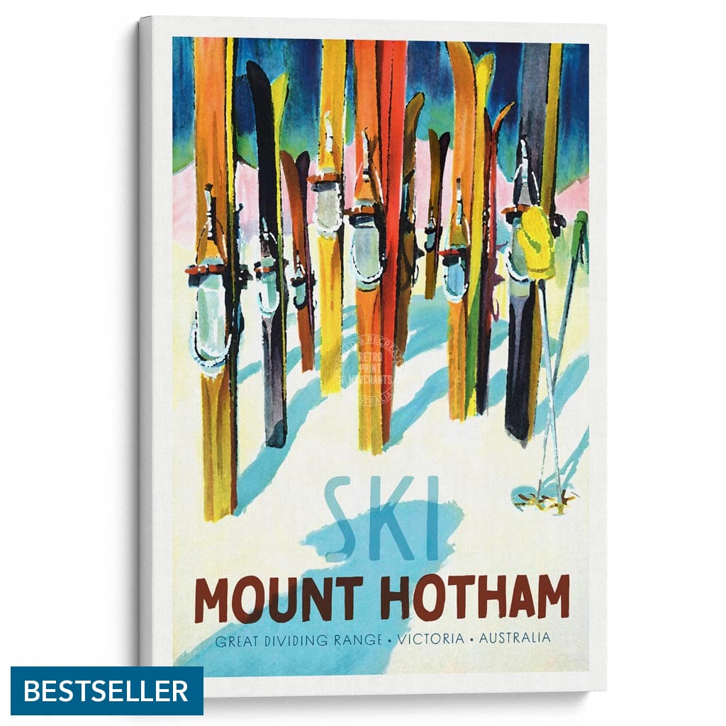 Ski Mount Hotham | Australia A3 297 X 420Mm 11.7 16.5 Inches / Stretched Canvas Print Art