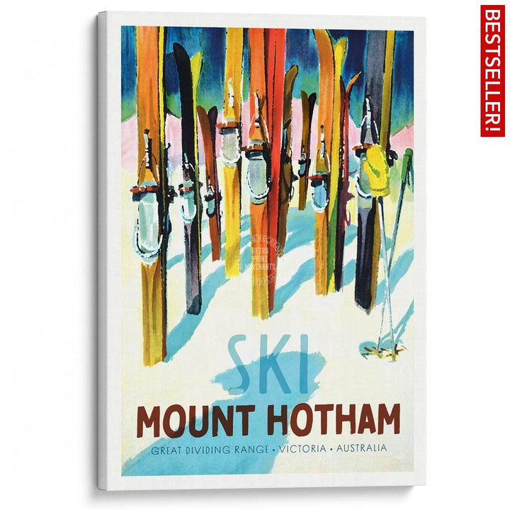 Ski Mount Hotham | Australia A3 297 X 420Mm 11.7 16.5 Inches / Stretched Canvas Print Art