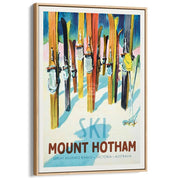 Ski Mount Hotham | Australia A3 297 X 420Mm 11.7 16.5 Inches / Canvas Floating Frame - Natural Oak