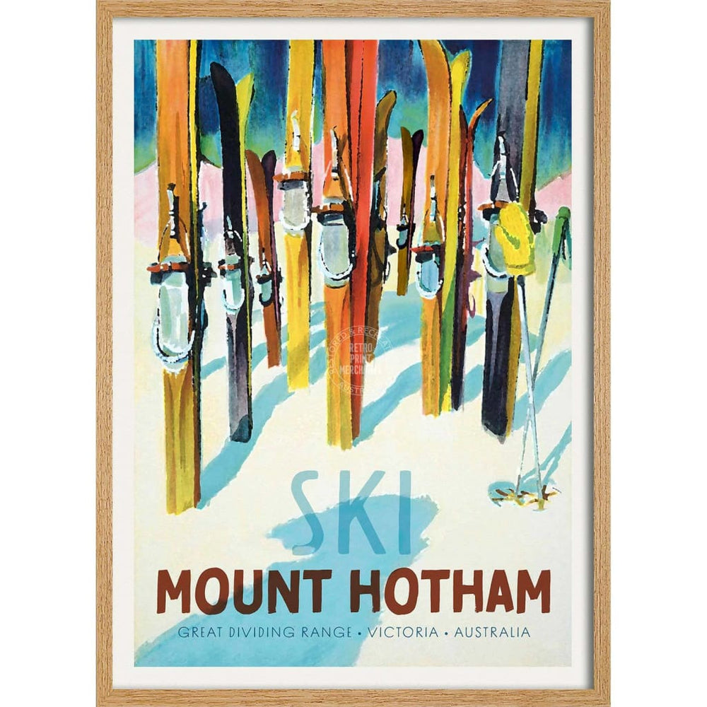 Ski Mount Hotham | Australia 422Mm X 295Mm 16.6 11.6 A3 / Natural Oak Print Art