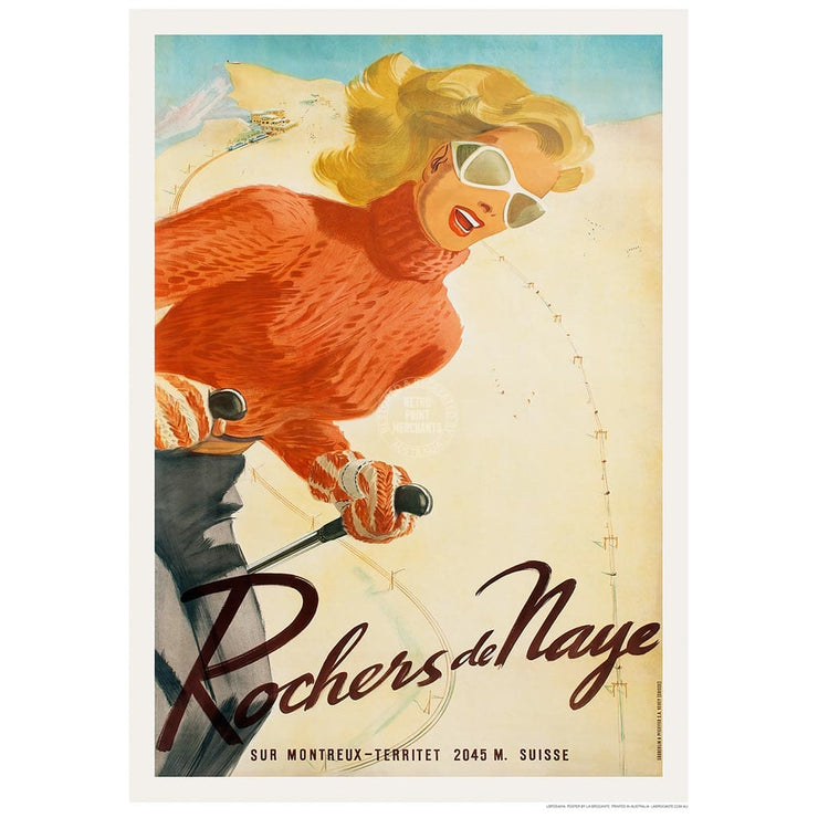Ski Rochers De Naye | Switzerland 422Mm X 295Mm 16.6 11.6 A3 / Unframed Print Art