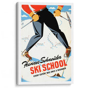 Ski School | Worldwide A3 297 X 420Mm 11.7 16.5 Inches / Stretched Canvas Print Art