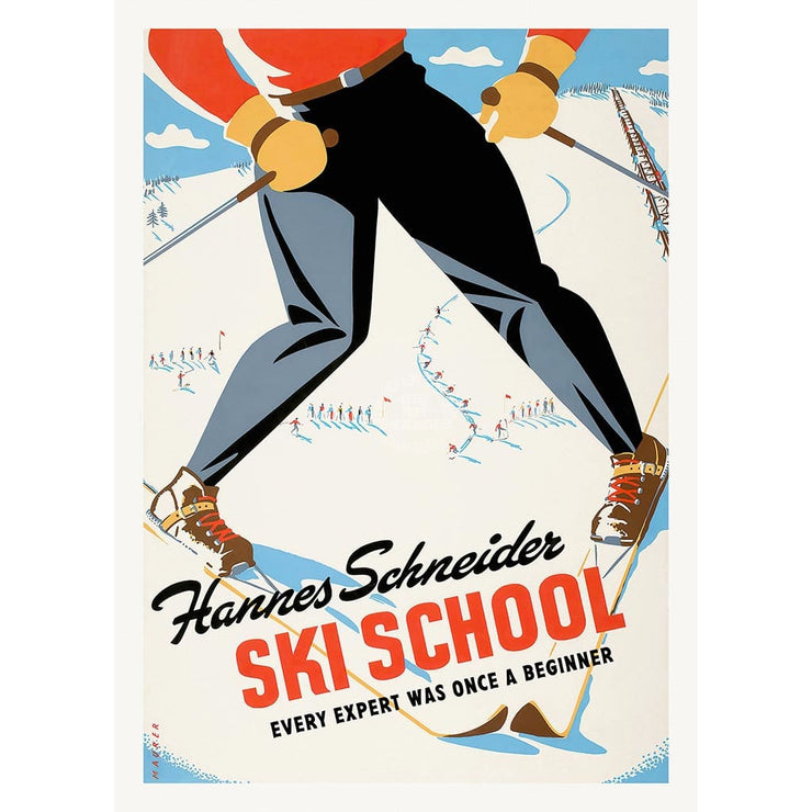 Ski School | Worldwide A3 297 X 420Mm 11.7 16.5 Inches / Unframed Print Art
