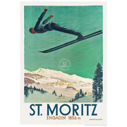 Ski St Moritz | Switzerland 422Mm X 295Mm 16.6 11.6 A3 / Unframed Print Art